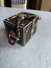 Load image into Gallery viewer, Elegant statement piece cigar box purse adorned with beautiful gems and jewelry