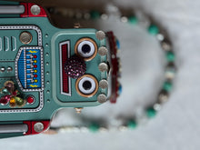 Load image into Gallery viewer, Statement, Retro, Dazzling Beaded and Adorned Robot Purse