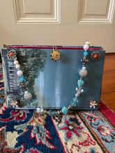 Load image into Gallery viewer, Handmade Book Purse with Elegant Beads, Buttons and Pins- A Conversation Piece