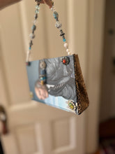 Load image into Gallery viewer, Handmade Book Purse with Elegant Beads, Buttons and Pins- A Conversation Piece