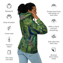 Load image into Gallery viewer, Flaunt your Feathers! Peacock Zip Hoodie - Tennis Hoodie - Tennis Uniform - Running Hoodie - Athletic