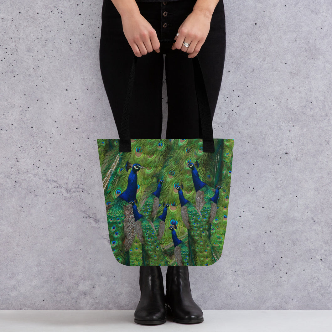 Flaunt you Feathers! Peacock Tote Bag - Tennis Bag - Sports Bag - Athletic Bag