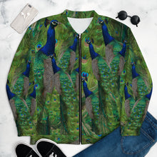 Load image into Gallery viewer, Flaunt your Feathers! Peacock Bomber Jacket - Tennis - Running - Sports - Running Jacket