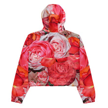 Load image into Gallery viewer, Pink Power Play - Pink Floral Women’s Cropped Windbreaker