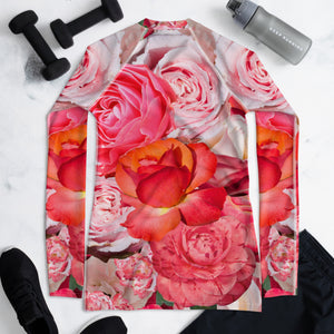 Pink Power Play - Floral Pink UPF Long-Sleeve Sports Top