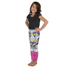 Load image into Gallery viewer, Kid&#39;s Leggings - Fantasy Scene of Hot Air Balloons with Dogs, Cats, a shark, a turtle and more crazy things.