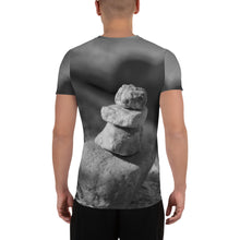 Load image into Gallery viewer, All-Over Print Men&#39;s Athletic T-shirt - Yoga - Stacked Rocks