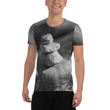 Load image into Gallery viewer, All-Over Print Men&#39;s Athletic T-shirt - Yoga - Stacked Rocks