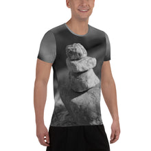 Load image into Gallery viewer, All-Over Print Men&#39;s Athletic T-shirt - Yoga - Stacked Rocks