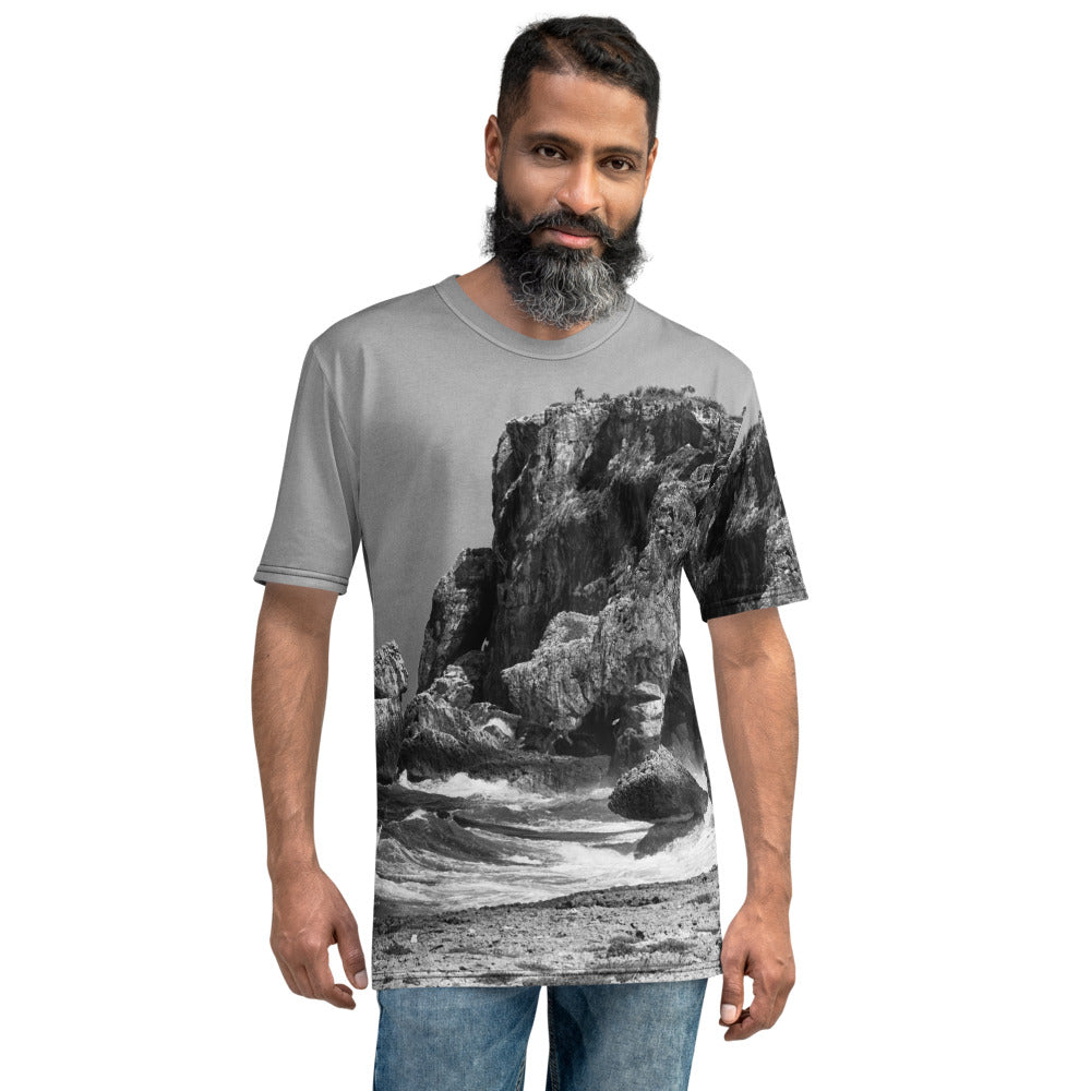 Men's T-shirt - Ocean - Waves - Cliff - Cayman - Beach - Rough Waves