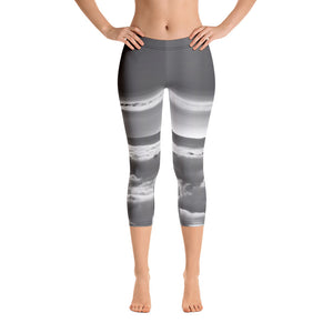 Capri Leggings - High in the Sky - Floating on Clouds - Clouds