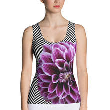 Load image into Gallery viewer, Purple Dahlia Tank Top - Purple Flower Tank Top - Floral Tank Top