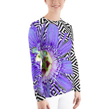 Load image into Gallery viewer, Purple Passion Flower - Passion Flower Floral Shirt - Purple Floral UPF Shirt