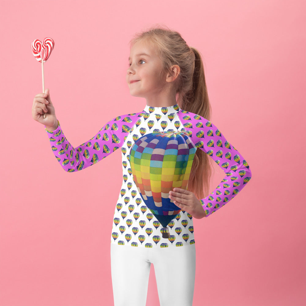 Girls Rash Guard- Hot Air Balloons