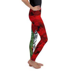 Youth Leggings - Peacock and Roses