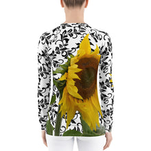 Load image into Gallery viewer, Women&#39;s Rash Guard - Sunflower - Sunflower Shirt - Sun Protection Shirt