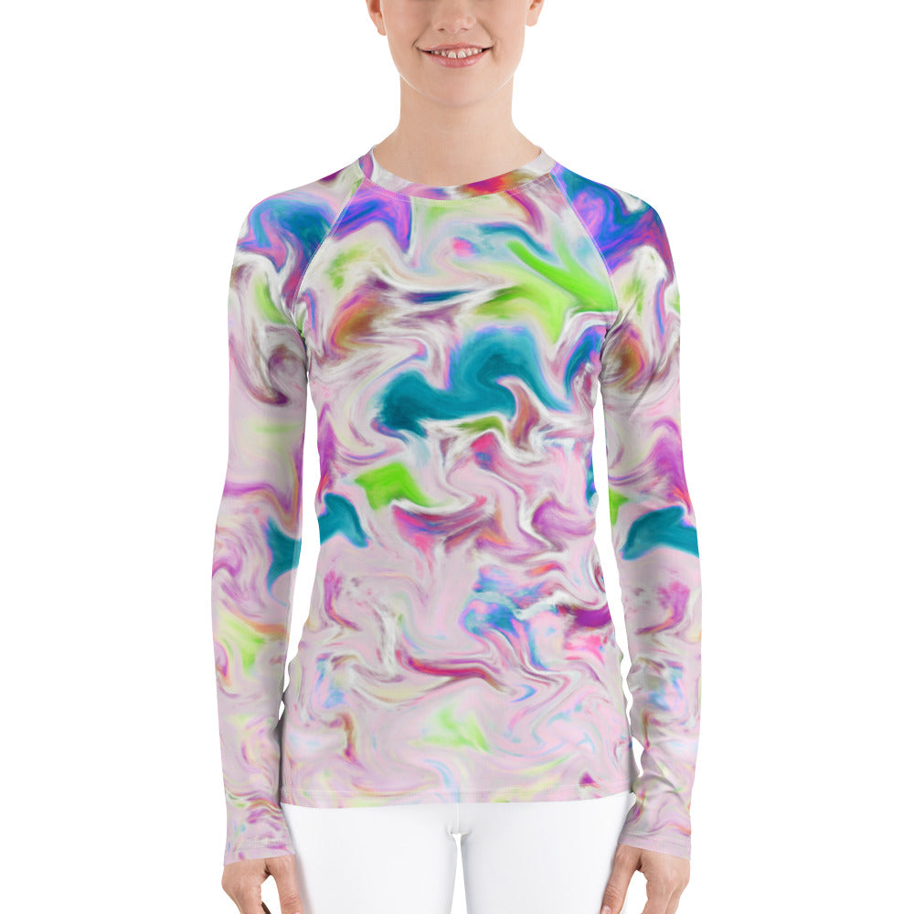 Pink Abstract Sun Shirt - Pink Abstract UPF Shirt - Pink UPF Shirt - Abstract Rash Guard