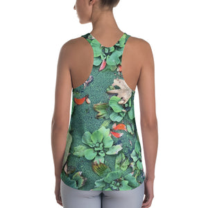 Women's Racerback Tank - Tropical Floral and Greenery