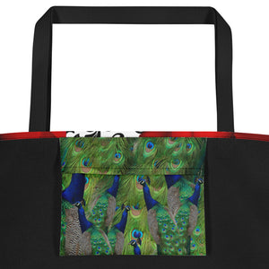 Tote Bag - Roses and Peacock