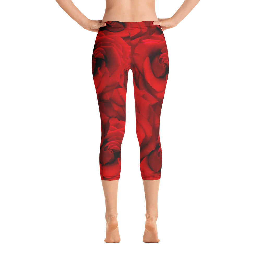 Capri Leggings - Roses