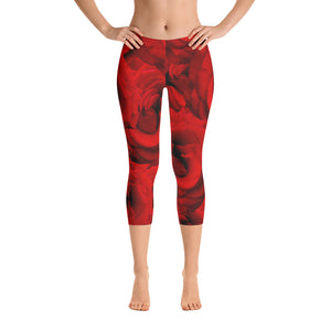 Capri Leggings - Roses