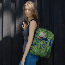 Load image into Gallery viewer, All-Over Print Backpack- Peacocks Galore!  Peacock Parade