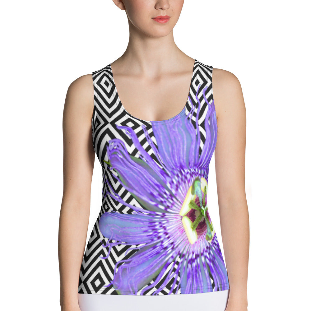 Passion Flower Tank Top - Floral Tank Top - Purple Flower Tank Top