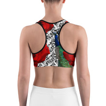 Load image into Gallery viewer, Sports Bra - Peacock and Roses