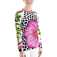 Load image into Gallery viewer, Women&#39;s Rash Guard - Fun, Whimsical Floral Designs with Lizards, Animals, and More!