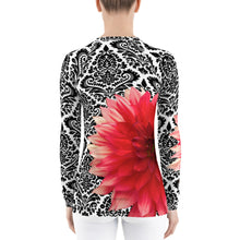 Load image into Gallery viewer, Women&#39;s Rash Guard - Pink Dahlia - Dahlia - Swim Shirt