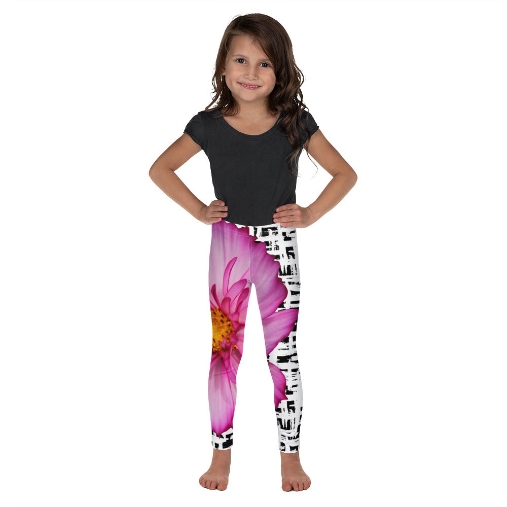 Kid's Leggings - Bold Pink Floral Print