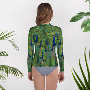 Youth Rash Guard - Peacocks Galore!