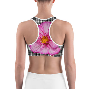 Sports bra - Floral - Flowers - Dahlias - Dahlia - Pink - Fuschia - Purple