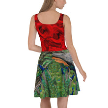 Load image into Gallery viewer, Skater Dress - Roses and Peacocks