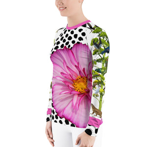 Women's Rash Guard - Fun, Whimsical Floral Designs with Lizards, Animals, and More!