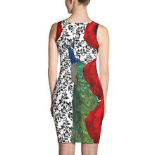 Load image into Gallery viewer, Fitted Tank Dress - Roses on the Front and Peacock on the Back