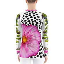 Load image into Gallery viewer, Women&#39;s Rash Guard - Fun, Whimsical Floral Designs with Lizards, Animals, and More!