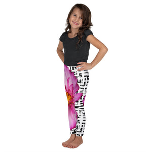 Kid's Leggings - Bold Pink Floral Print