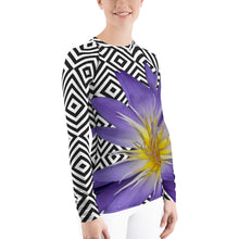 Load image into Gallery viewer, Women&#39;s Rash Guard - Purple Water Lily - Water Lily - Swim Shirt - UPF Shirt - Sun Shirt - Tennis Shirt