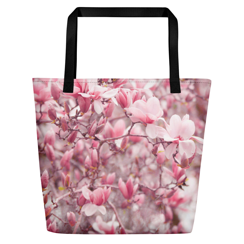 Tote Bag - Japanese Magnolia - Japanese Magnolias - Pink Floral - Spring - Pink Gift - Magnolia