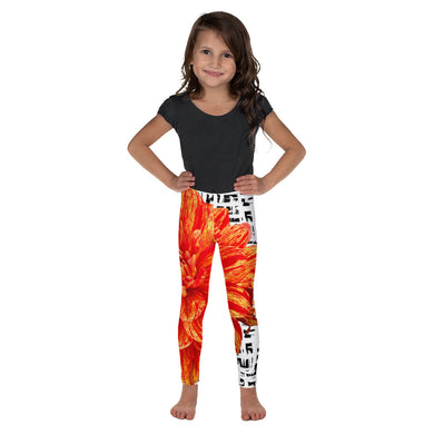 Kid's Leggings - Orange Dahlia