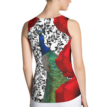 Load image into Gallery viewer, Rose and Peacock Tennis Tank Top