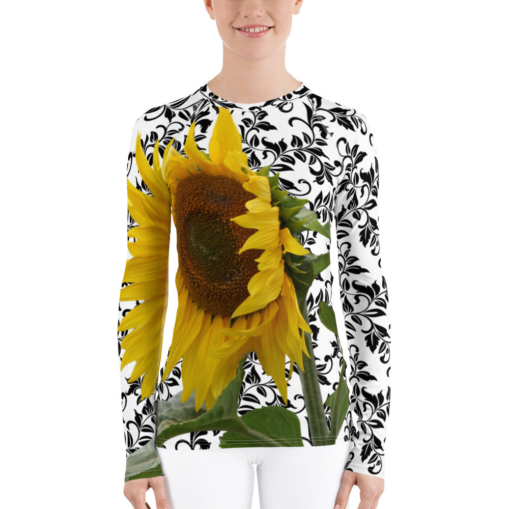 Women's Rash Guard - Sunflower - Sunflower Shirt - Sun Protection Shirt