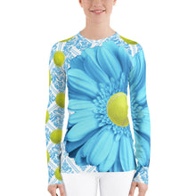 Load image into Gallery viewer, Women&#39;s Rash Guard - Sun Shirt- UPF Shirt - Sun Protection Shirt - Tennis Theme - Tennis Shirt