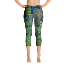 Load image into Gallery viewer, Capri Leggings - Peacock - Peacock Feathers