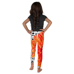 Kid's Leggings - Orange Dahlia