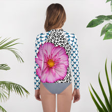 Load image into Gallery viewer, Youth Rash Guard- Butterflies and Flowers