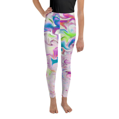 Youth Leggings - Abstract Pink Pastel