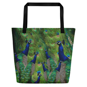 Tennis Bag - Tennis Theme Tote Bag - Peacock Tote Bag