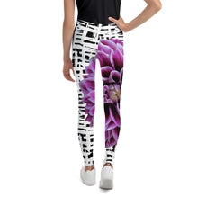 Load image into Gallery viewer, Youth Leggings - Purple Dahlia Leggings for Girls